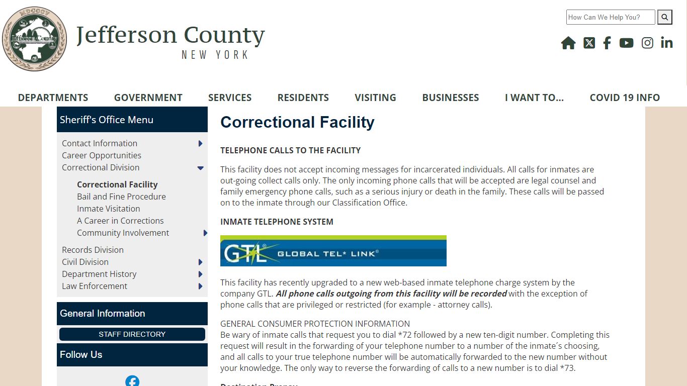 Welcome to Jefferson County, New York - Correctional Facility