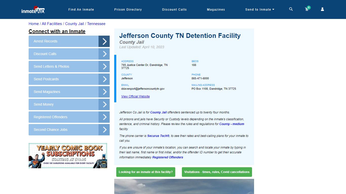 Jefferson County TN Detention Facility - Inmate Locator - Dandridge, TN